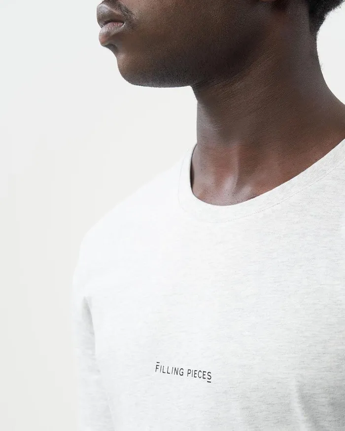 Core Tee Slim Fit Melange Grey Men Filling Pieces TShirts and Shirts