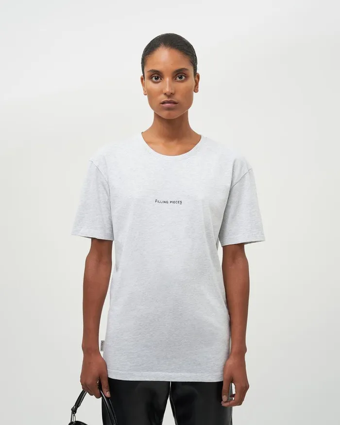 Core Tee Slim Fit Melange Grey Men Filling Pieces TShirts and Shirts