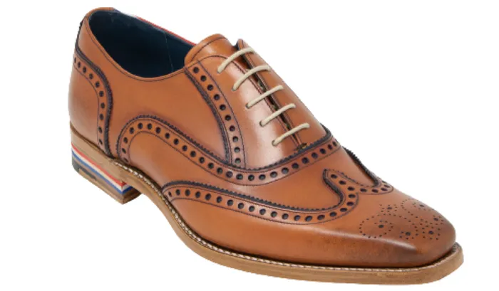 Coronation Spencer 8211 Antique Rosewood Navy Mens Barker Shoes Brogues
