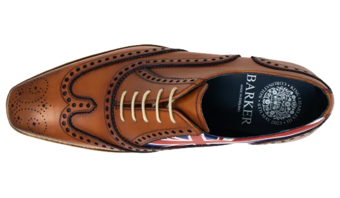 Coronation Spencer 8211 Antique Rosewood Navy Mens Barker Shoes Brogues
