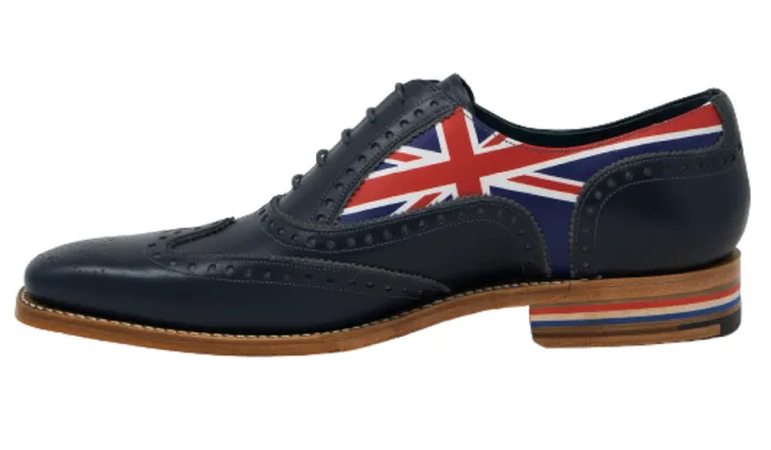 Coronation Spencer 8211 NavyGrey Mens Barker Shoes Brogues