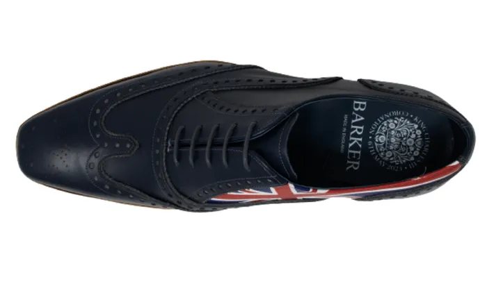 Coronation Spencer 8211 NavyGrey Mens Barker Shoes Brogues