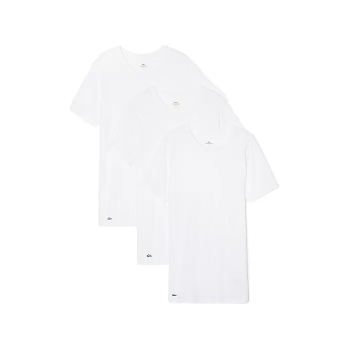 Cotton 3 Pack Crew Neck TShirts White Mens Lacoste Underwear Near Me