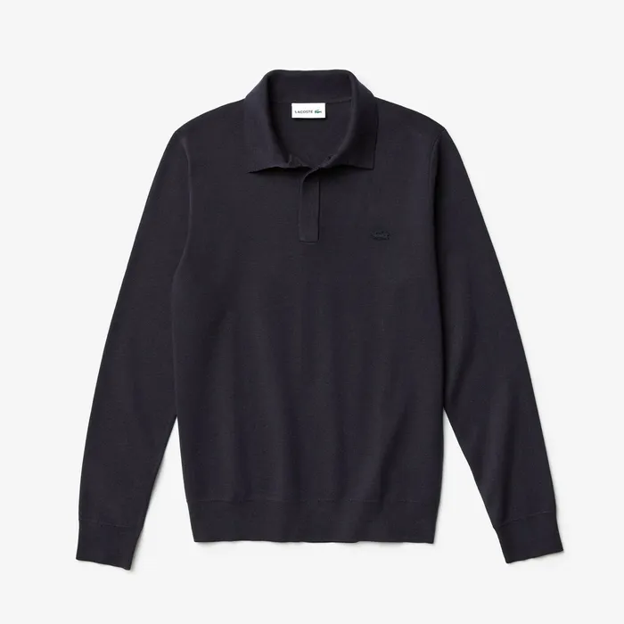 Cotton And Silk Blend Sweater Navy Blue Mens Lacoste Sweaters Gift 4 You