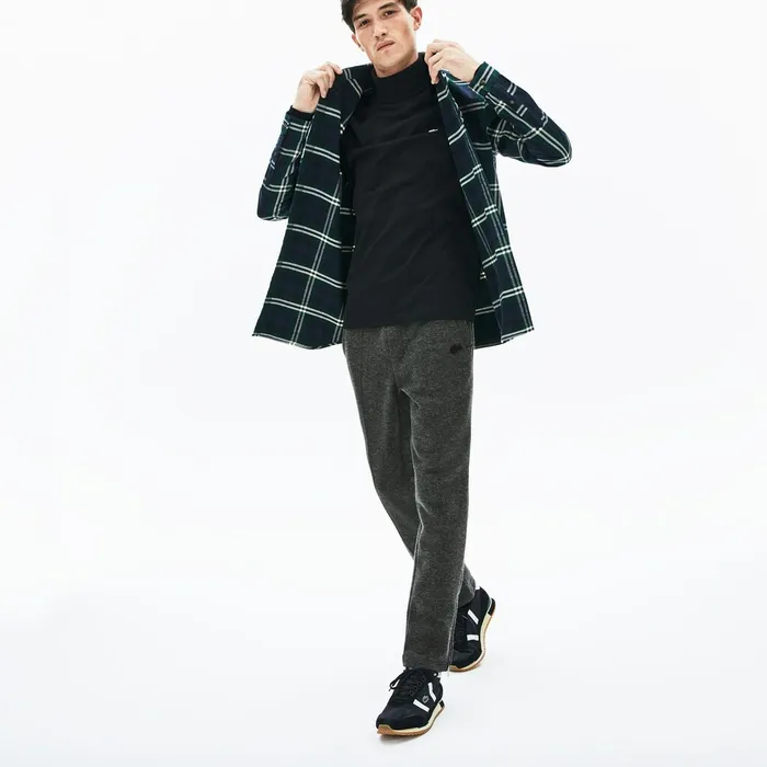 Cotton And Wool Blend Fleece Sweatpants Grey Chine Mens Lacoste Tracksuits Popular Cotton And Wool Blend Fleece Sweatpants Grey Chine Mens Lacoste Tracksuits Popular