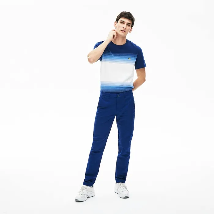 CottonLinen Chinos Navy Blue Mens Lacoste Pants and Shorts Shop