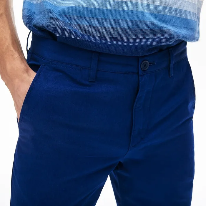 CottonLinen Chinos Navy Blue Mens Lacoste Pants and Shorts Shop