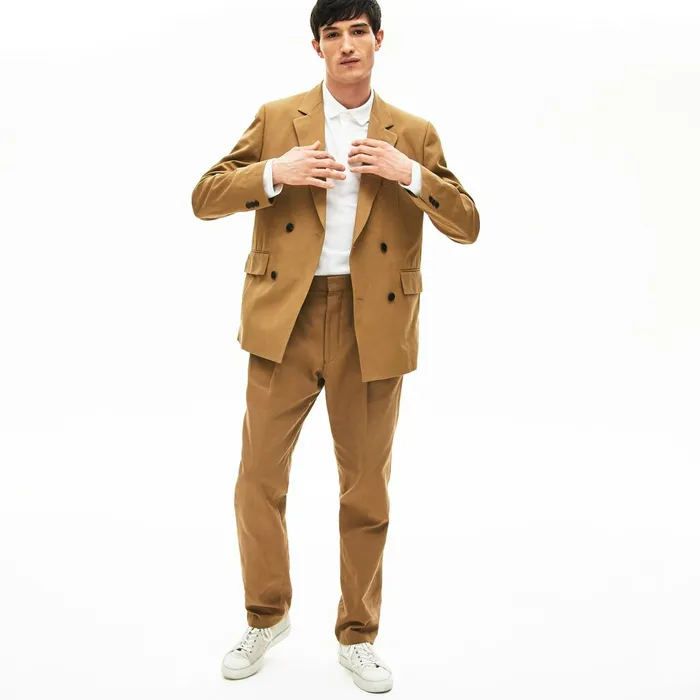 CottonLinen DoubleBreasted Jacket Brown Mens Lacoste Jackets and Coats Shop Online CottonLinen DoubleBreasted Jacket Brown Mens Lacoste Jackets and Coats Shop Online