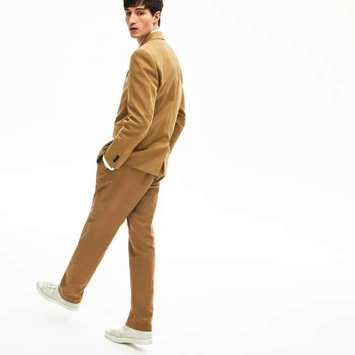 CottonLinen DoubleBreasted Jacket Brown Mens Lacoste Jackets and Coats Shop Online