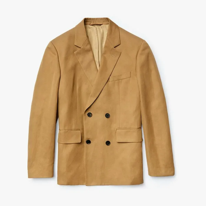 CottonLinen DoubleBreasted Jacket Brown Mens Lacoste Jackets and Coats Shop Online