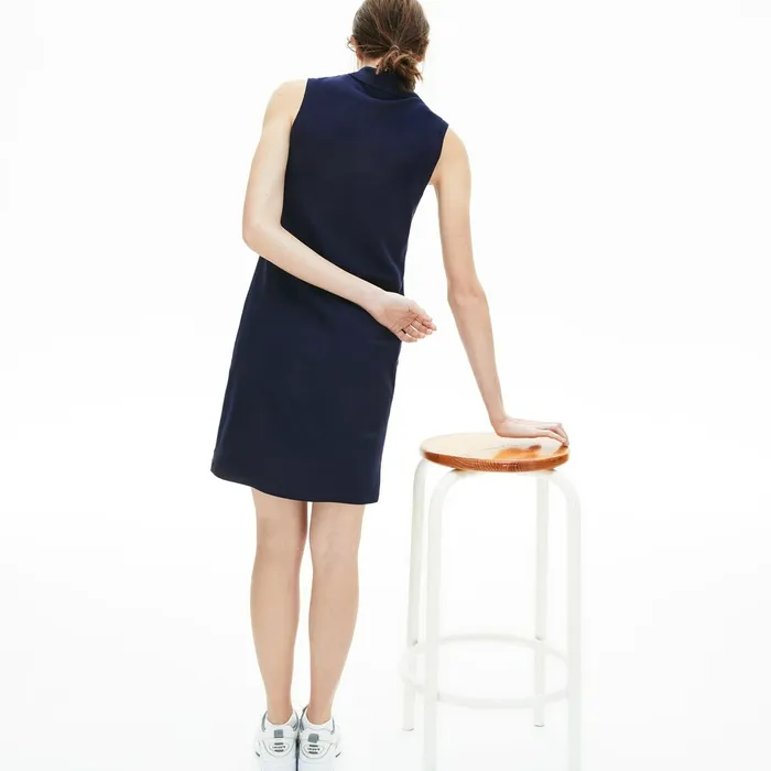 Cotton Piqu Polo Dress Navy Blue Womens Lacoste Dresses and Skirts For Sale