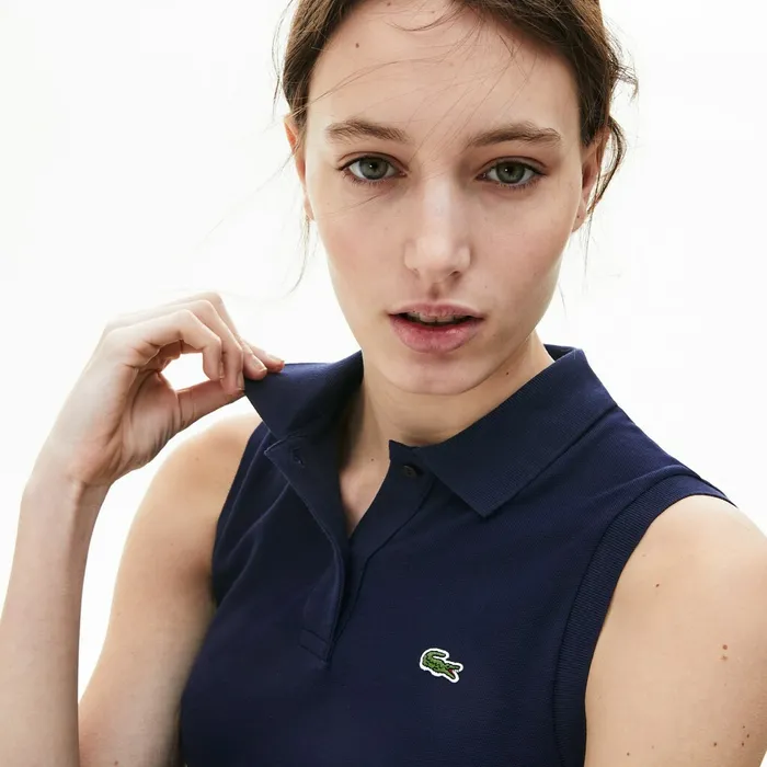 Cotton Piqu Polo Dress Navy Blue Womens Lacoste Dresses and Skirts For Sale