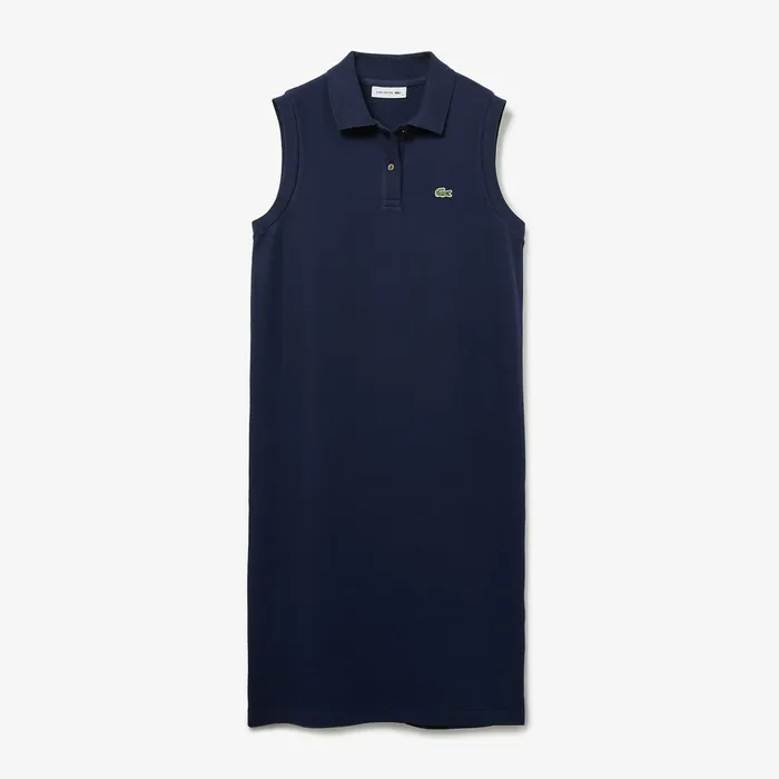 Cotton Piqu Polo Dress Navy Blue Womens Lacoste Dresses and Skirts For Sale