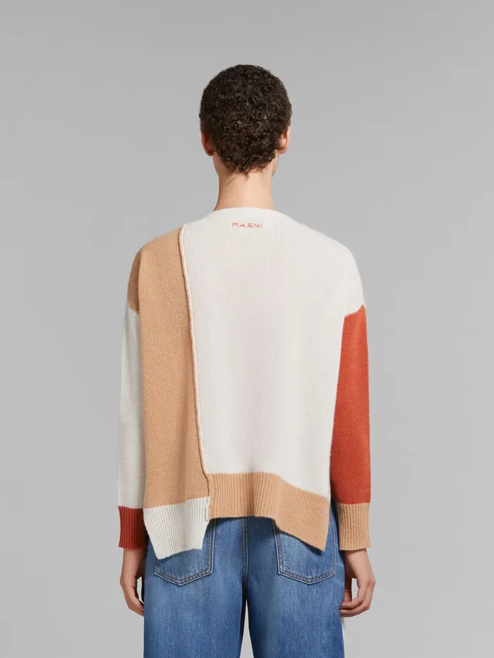 Cream Colourblock Cashmere Cardigan Women Marni Knitwear