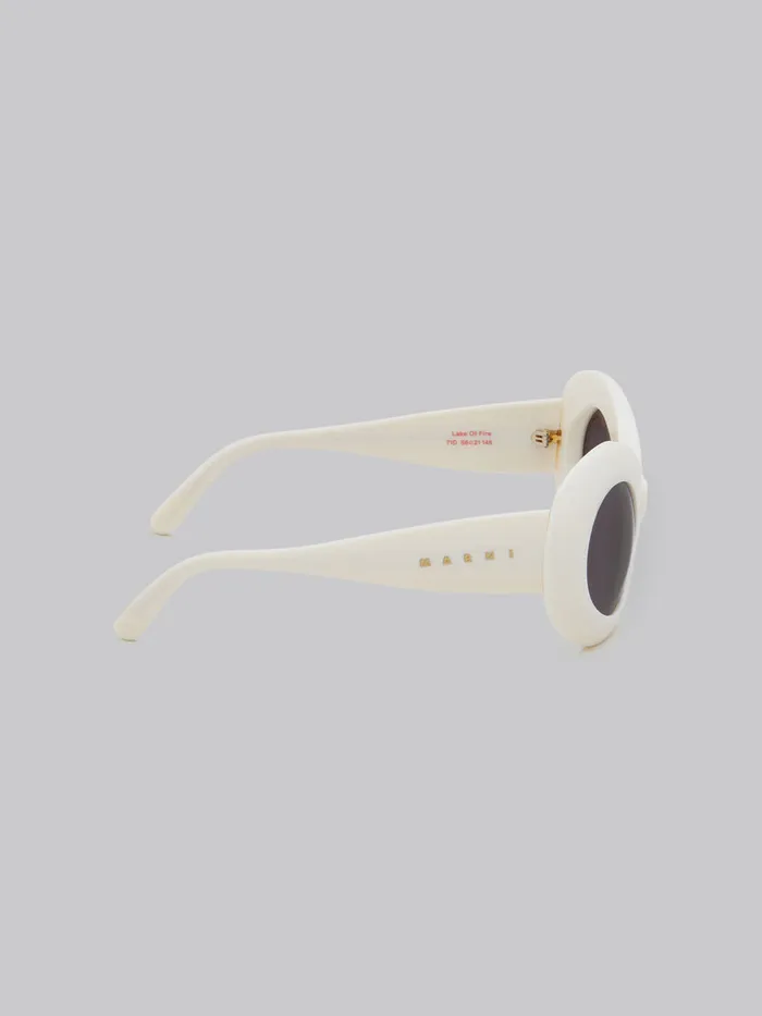 Cream Lake Of Fire Sunglasses WomenMen Marni Sunglasses