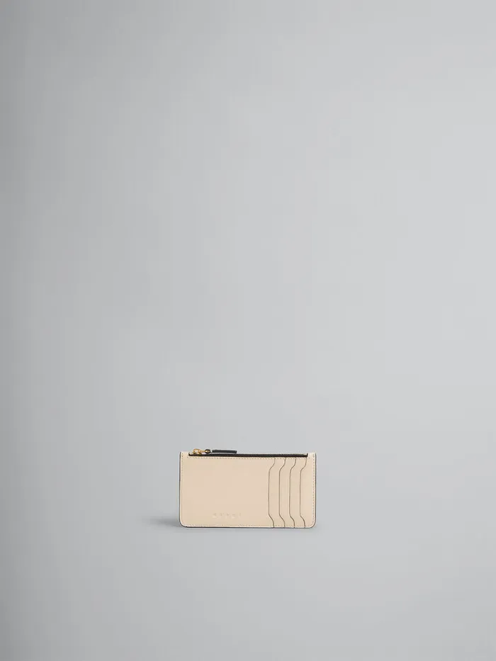 Cream Leather Card Case Women Marni Wallets and Small Leather Goods