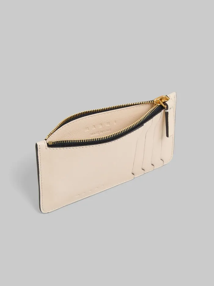 Cream Leather Card Case Women Marni Wallets and Small Leather Goods