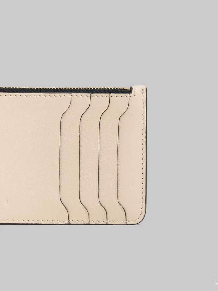 Cream Leather Card Case Women Marni Wallets and Small Leather Goods