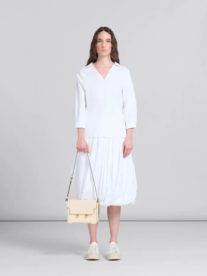 Cream Leather Trunkaroo Medium Shoulder Bag WomenMen Marni Trunkaroo Bag