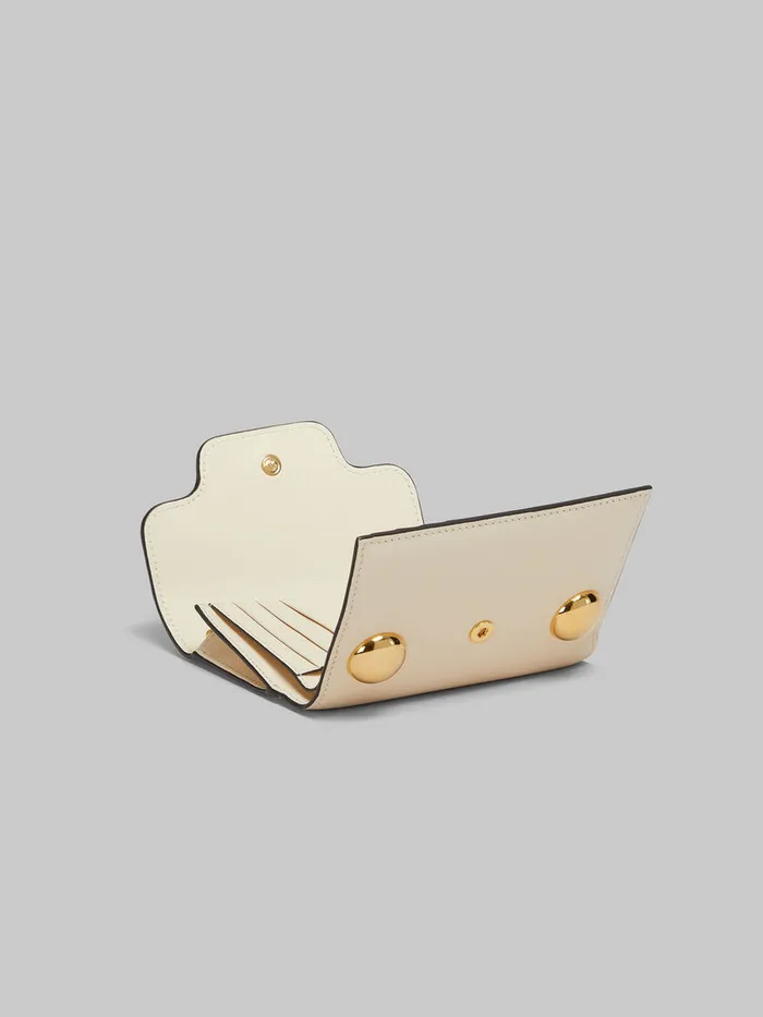 Cream Leather Trunkaroo Trifold Wallet Women Marni Wallets and Small Leather Goods