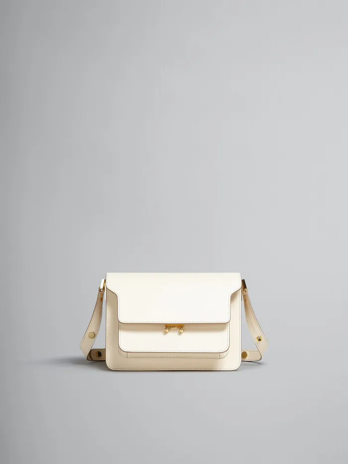 Cream Saffiano Leather Medium Trunk Bag Women Marni Shoulder Bags