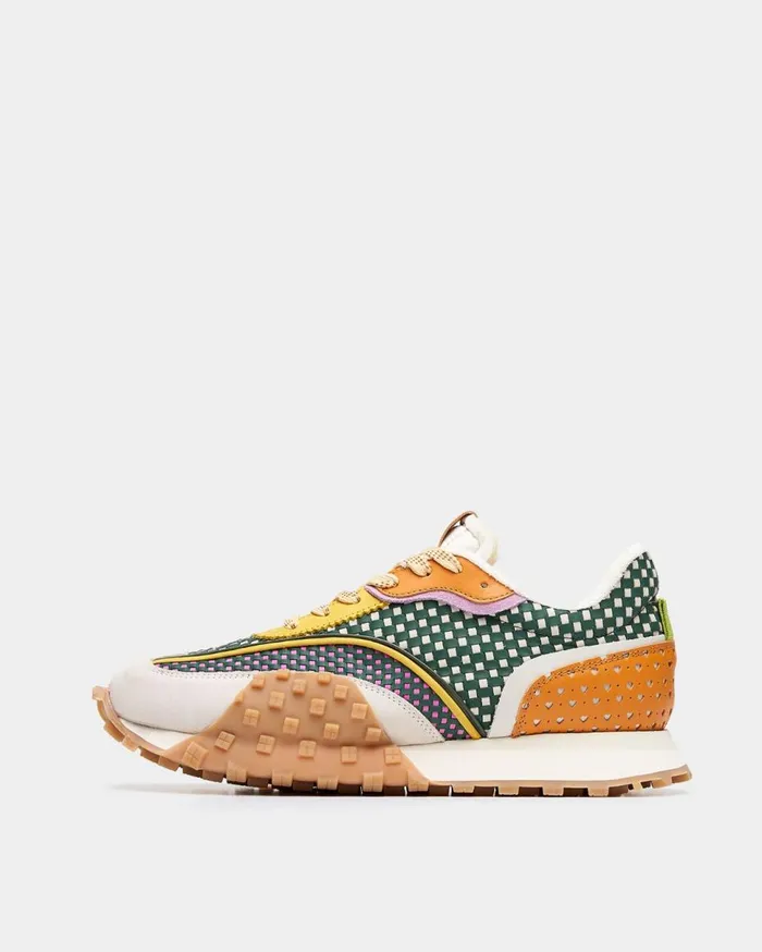 Crease Runner Checkered Orange MenWomen Filling Pieces Sneakers