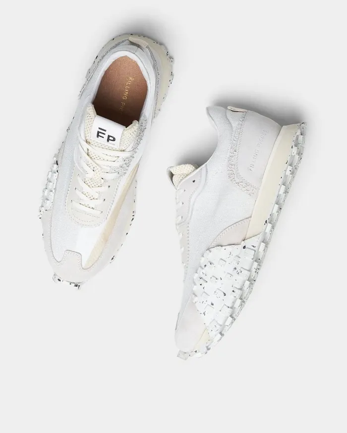 Crease Runner Sprint All White MenWomen Filling Pieces Sneakers