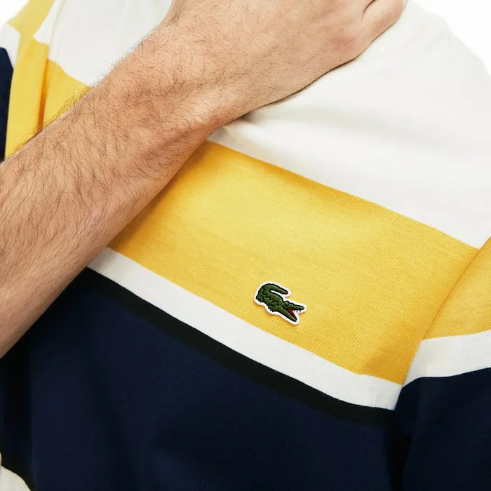 Crew Neck Cotton Tshirt WhiteBlackYellowNavy Blue Mens Lacoste TShirts Gift for Friend