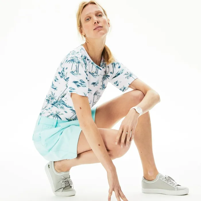 Crew Neck Jersey Tshirt White Womens Lacoste TShirts Shop