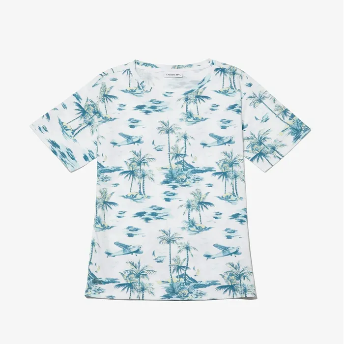 Crew Neck Jersey Tshirt White Womens Lacoste TShirts Shop