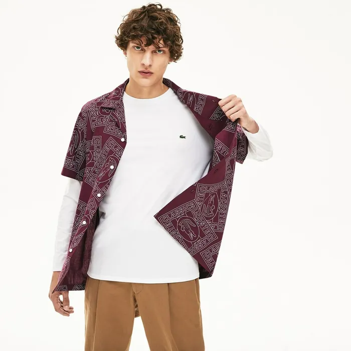 Crew Neck Pima Cotton Jersey Tshirt White Mens Lacoste TShirts Shop Online