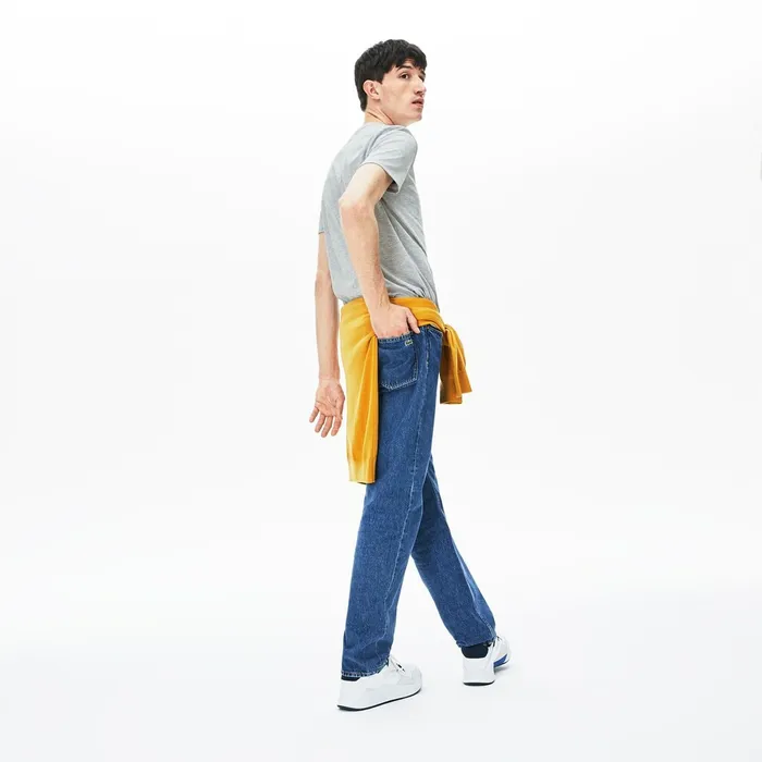 Crew Neck Pima Cotton TShirt Grey Chine Mens Lacoste TShirts For Sale Online