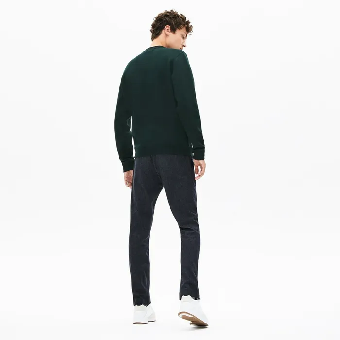 Crewneck Croco Magic Logo Fleece Sweatshirt Green Mens Lacoste Sweatshirts On Sale