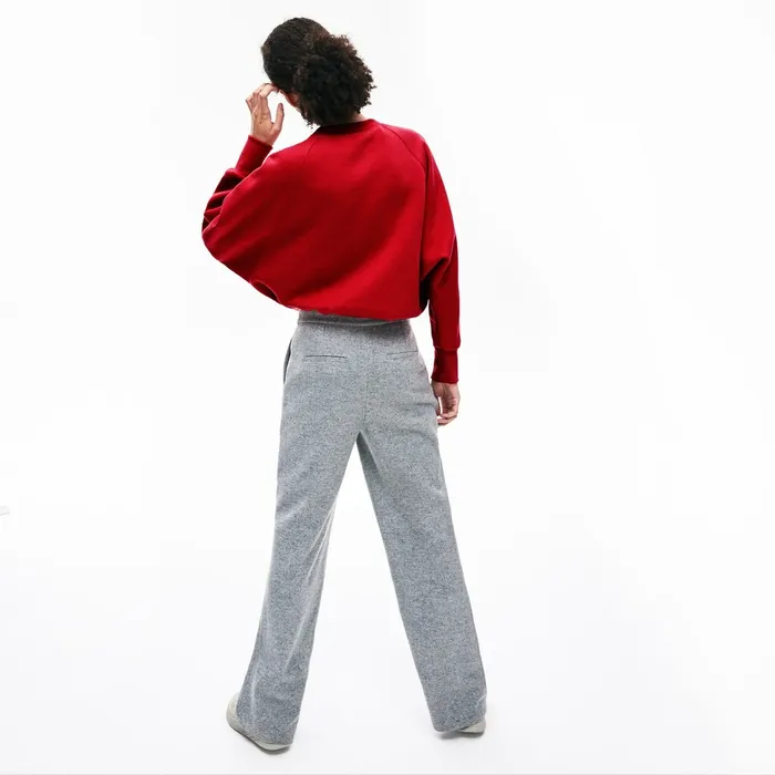 Crewneck Multi Croc Logo Fleece Sweatshirt Pink Womens Lacoste Sweaters and Sweatshirts On Sale