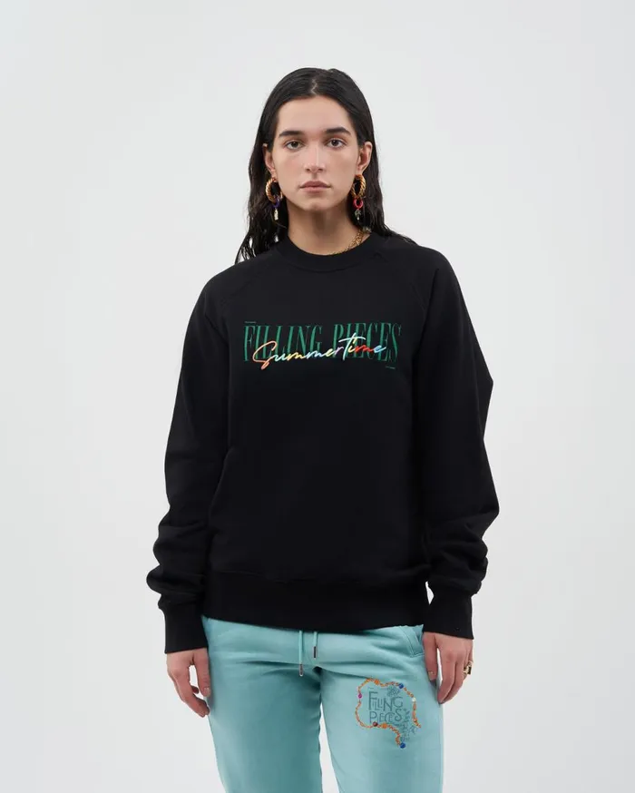Crewneck Summertime Black MenWomen Filling Pieces Hoodies and Sweatshirts