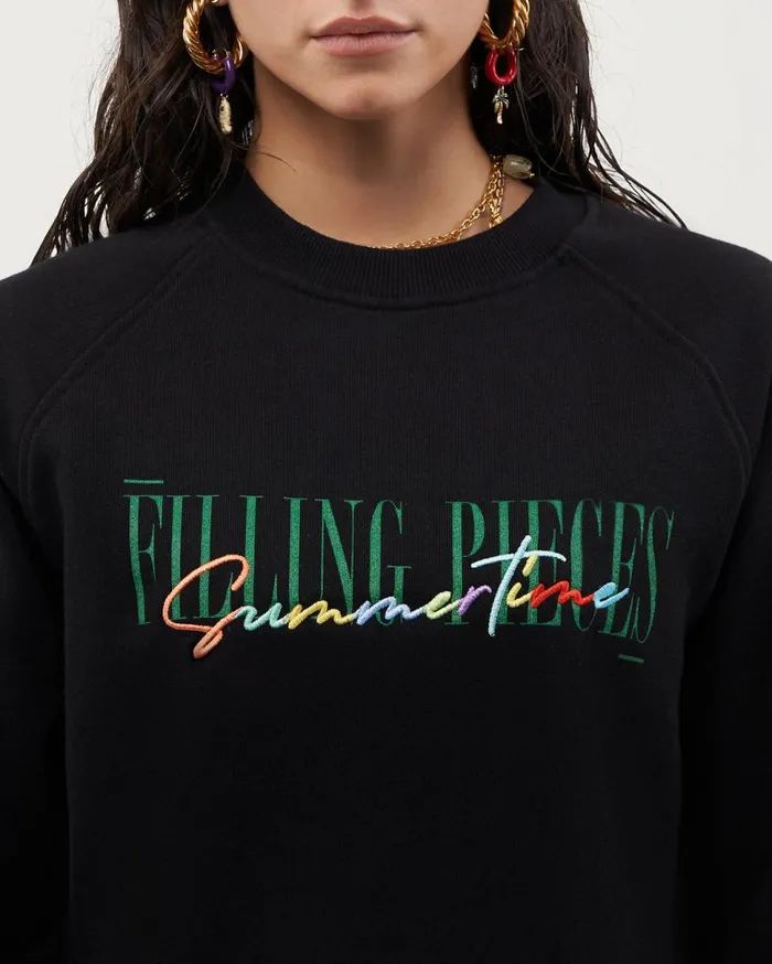 Crewneck Summertime Black MenWomen Filling Pieces Hoodies and Sweatshirts
