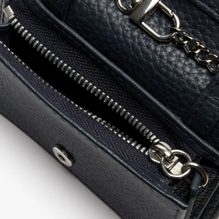 Croco Crew Grained Leather Belt Bag Peacoat Womens Lacoste Small Leather Goods Near Me