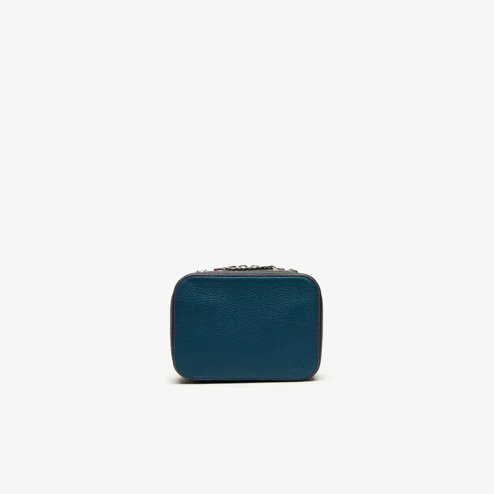 Croco Crew Tricolour Leather Zippered Shoulder Bag Legion Blue Peacoat Meado Womens Lacoste Bags Store