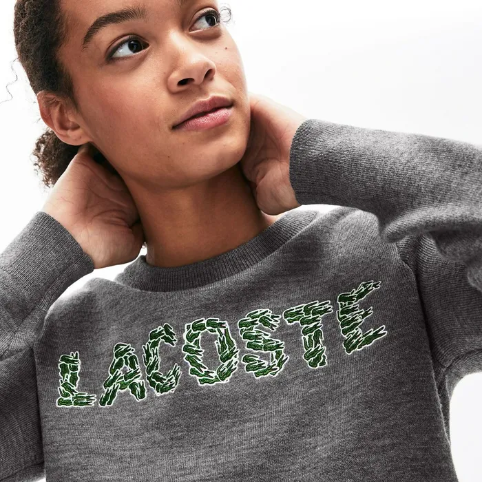 Croco Magic Wool Sweater Grey Womens Lacoste Sweaters and Sweatshirts Gift 4 You Croco Magic Wool Sweater Grey Womens Lacoste Sweaters and Sweatshirts Gift 4 You