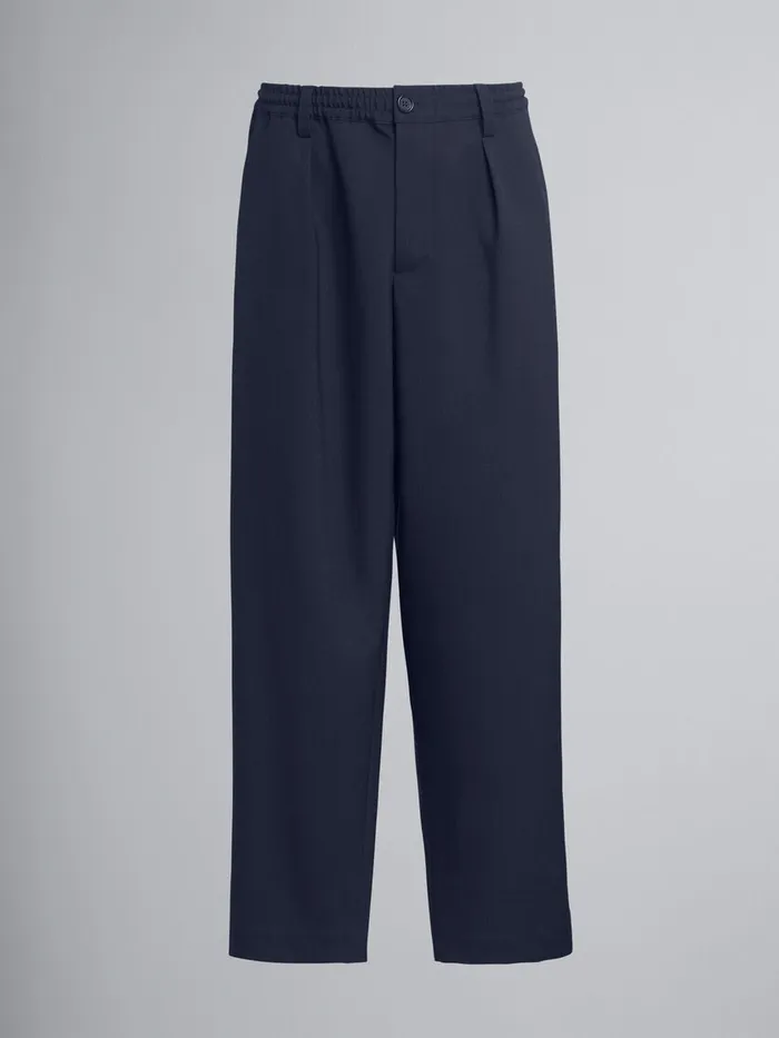 Cropped Trousers In Cool Wool With Drawstring At The Waist Men Marni Pants