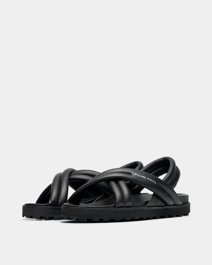 Cross Sandals All Black MenWomen Filling Pieces Sandals and Slides