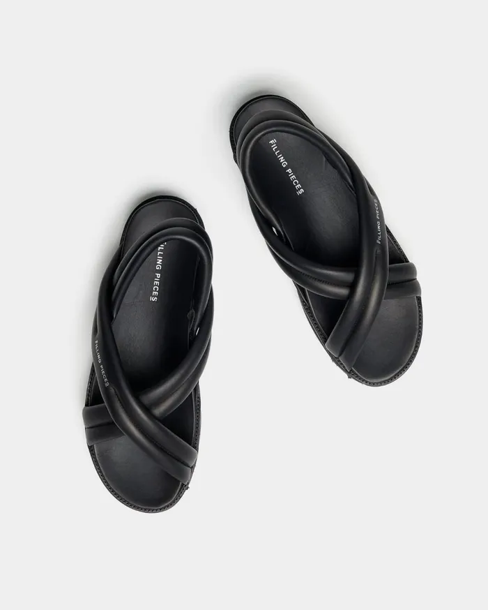 Cross Sandals All Black MenWomen Filling Pieces Sandals and Slides