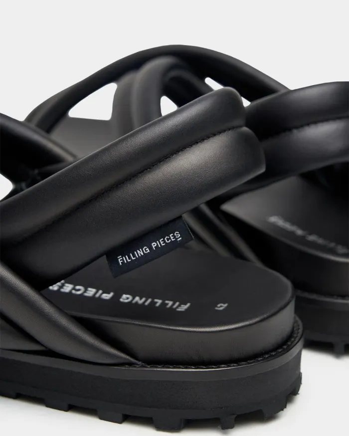 Cross Sandals All Black MenWomen Filling Pieces Sandals and Slides