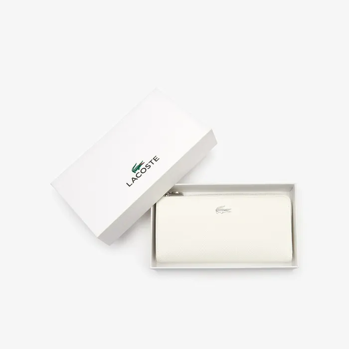 Daily Classic Coated Canvas 10 Card Zip Wallet Marshmallow Womens Lacoste Small Leather Goods Popular