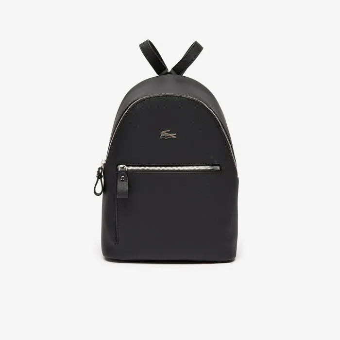Daily Classic Coated Canvas Backpack Black Womens Lacoste Bags Gift Ideas