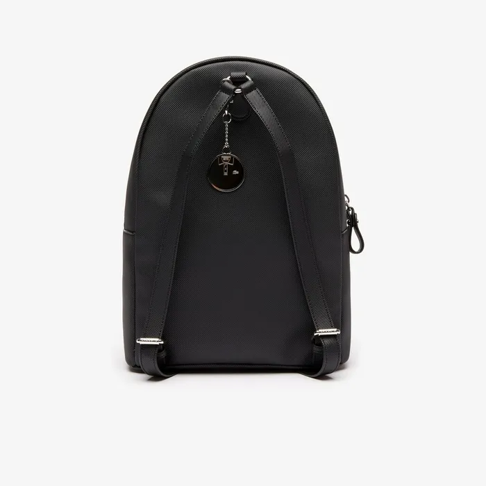 Daily Classic Coated Canvas Backpack Black Womens Lacoste Bags Gift Ideas