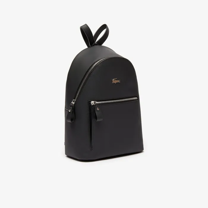 Daily Classic Coated Canvas Backpack Black Womens Lacoste Bags Gift Ideas