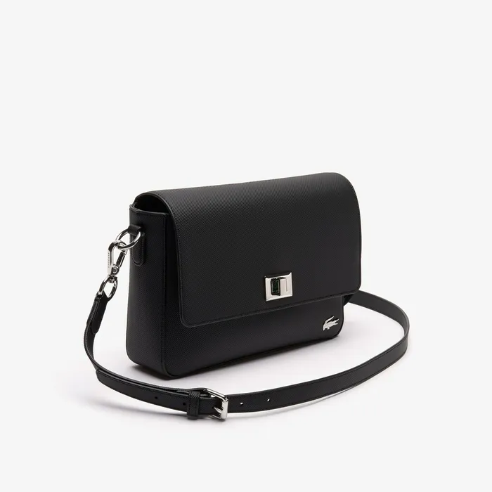 Daily Classic Coated Canvas Shoulder Bag Black Womens Lacoste Bags For Sale