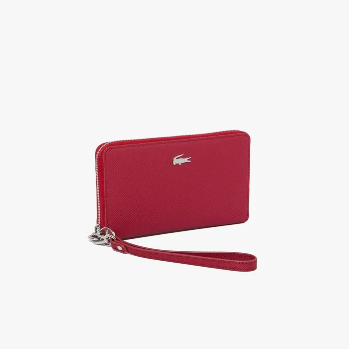 Daily Classic Coated Canvas Wristlet Wallet Rhubarb 476 Womens Lacoste Small Leather Goods Casaul