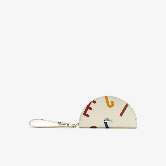 Daily Classic Coated Print Canvas Half Moon Clutch Alphabet Egret Womens Lacoste Small Leather Goods Gift 4 You Daily Classic Coated Print Canvas Half Moon Clutch Alphabet Egret Womens Lacoste Small Leather Goods Gift 4 You